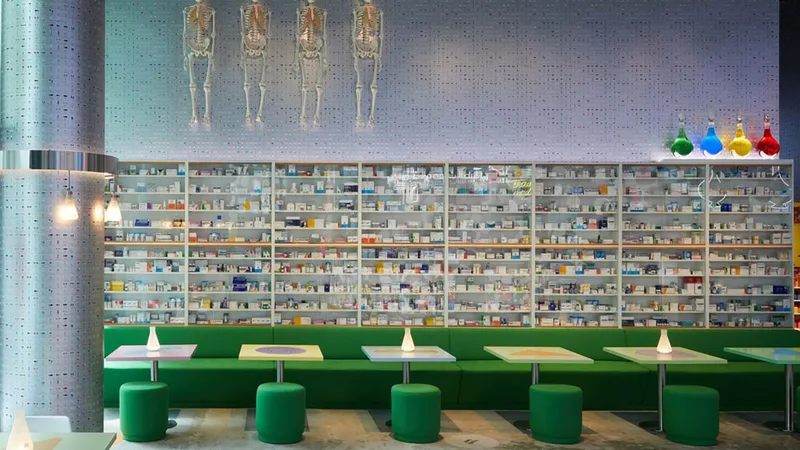 Custom-designed banquette seating and tables complementing the Prada Mode Dubai venue design.