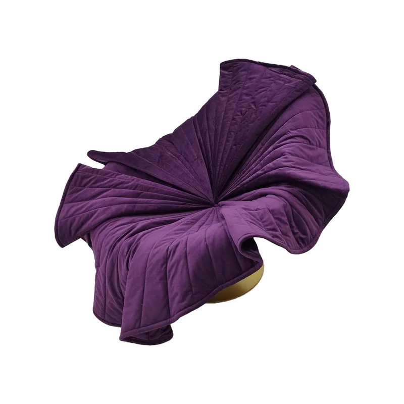 F-AC109-PR Bloom accent chair in purple velvet with gold base