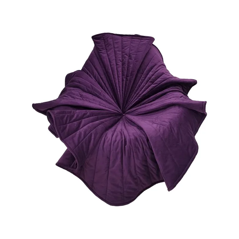 F-AC109-PR Bloom accent chair in purple velvet with gold base