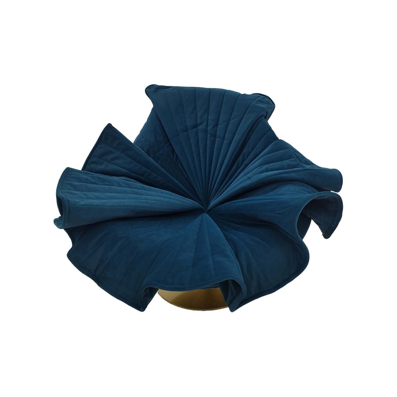 F-AC109-TL Bloom accent chair in teal velvet with gold base