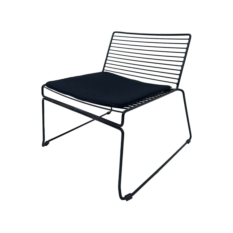 F-AC126-BL Isla accent chair with black metal frame