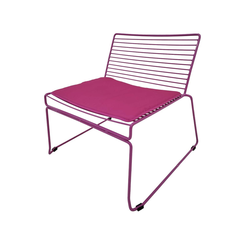 F-AC126-HP Isla accent chair with hot pink metal frame