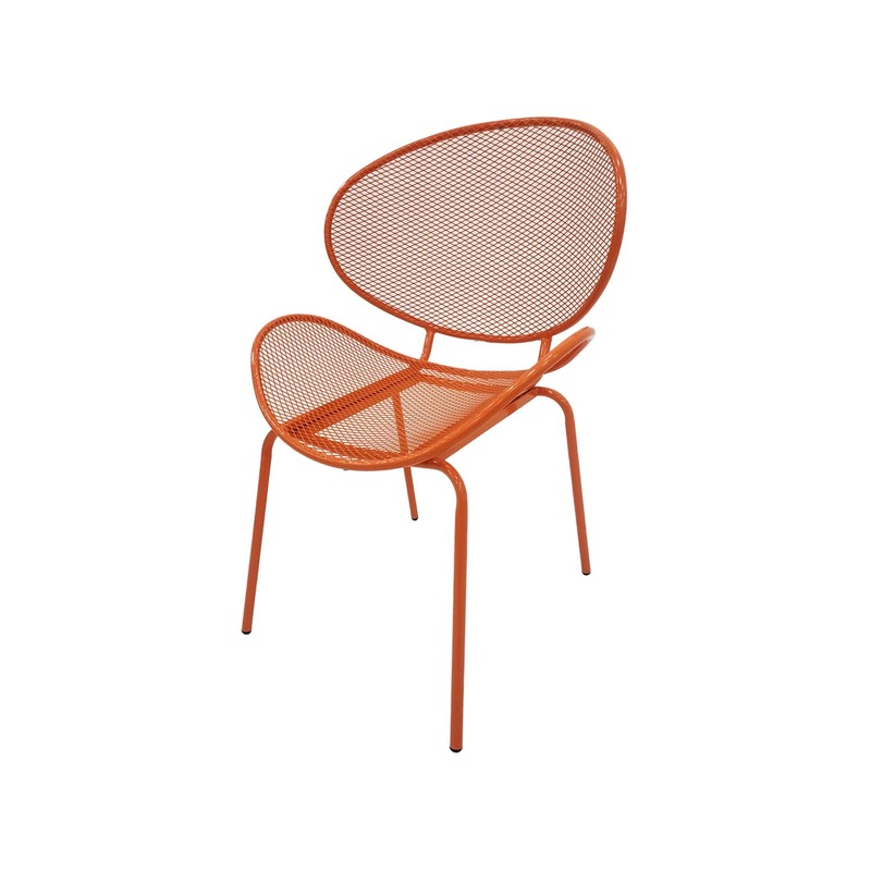 F-AC127-OR Morgan accent chair with orange metal frame