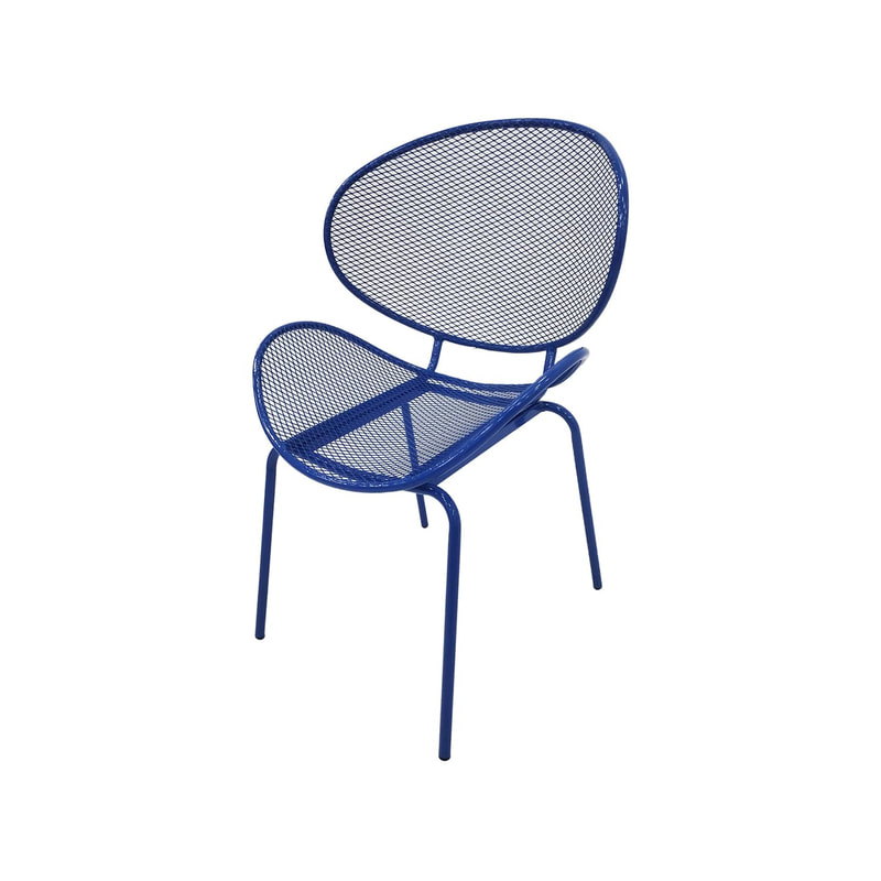 F-AC127-RB Morgan accent chair with royal blue metal frame