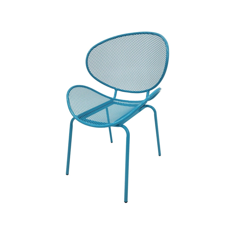F-AC127-TQ Morgan accent chair with turquoise metal frame