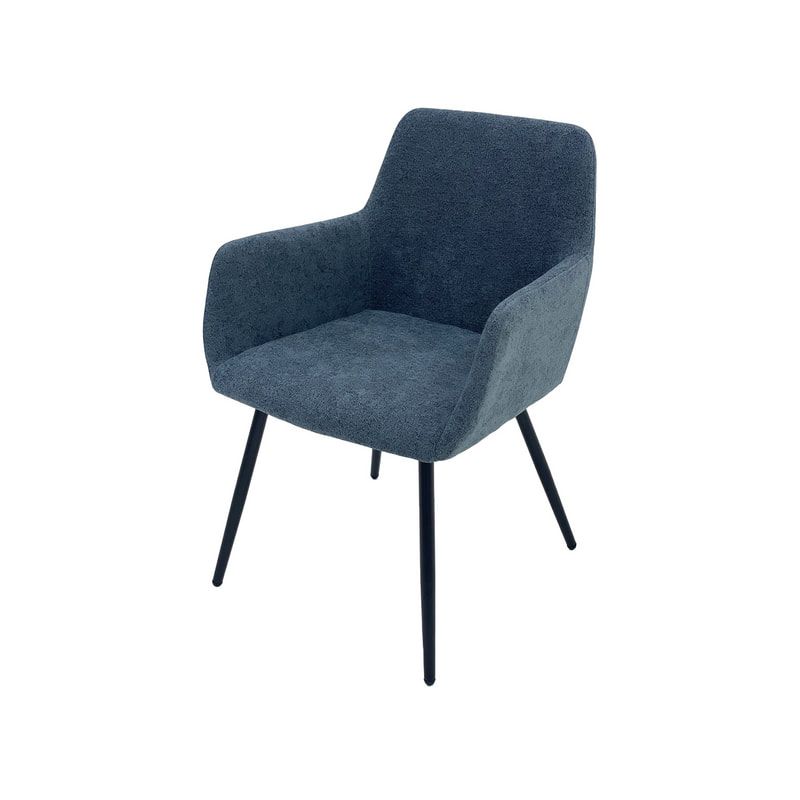F-AR103-DG Lucas armchair in dark grey fabric with black legs