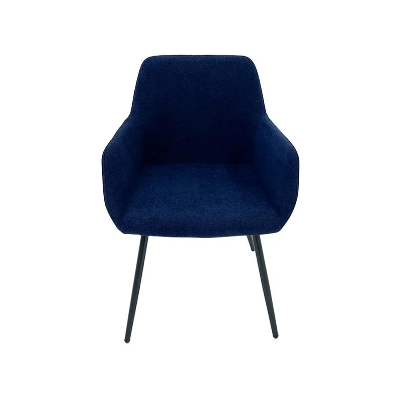 F-AR103-MB Lucas armchair in midnight blue fabric with black legs