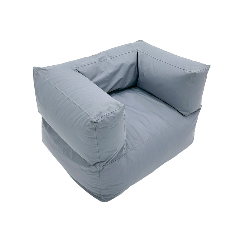 F-BB101-GY Vancouver bean bag armchair in grey fabric