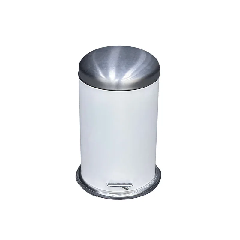 F-BI164-WH Type 4 Stainless steel bin in white with a foot pedal