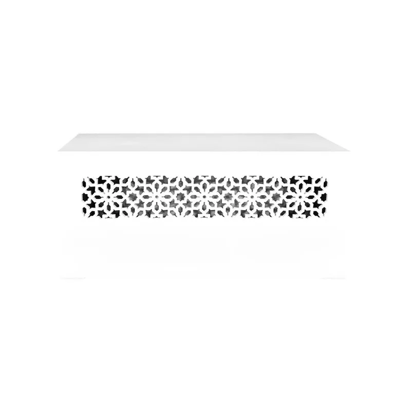F-BQ101-WH Type 1 buffet counter with mashrabiya CNC pattern in white