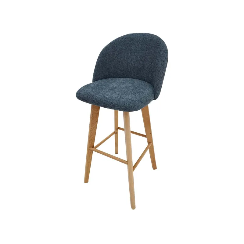 F-BS101-DG Franklin barstool in dark grey fabric with wooden legs
