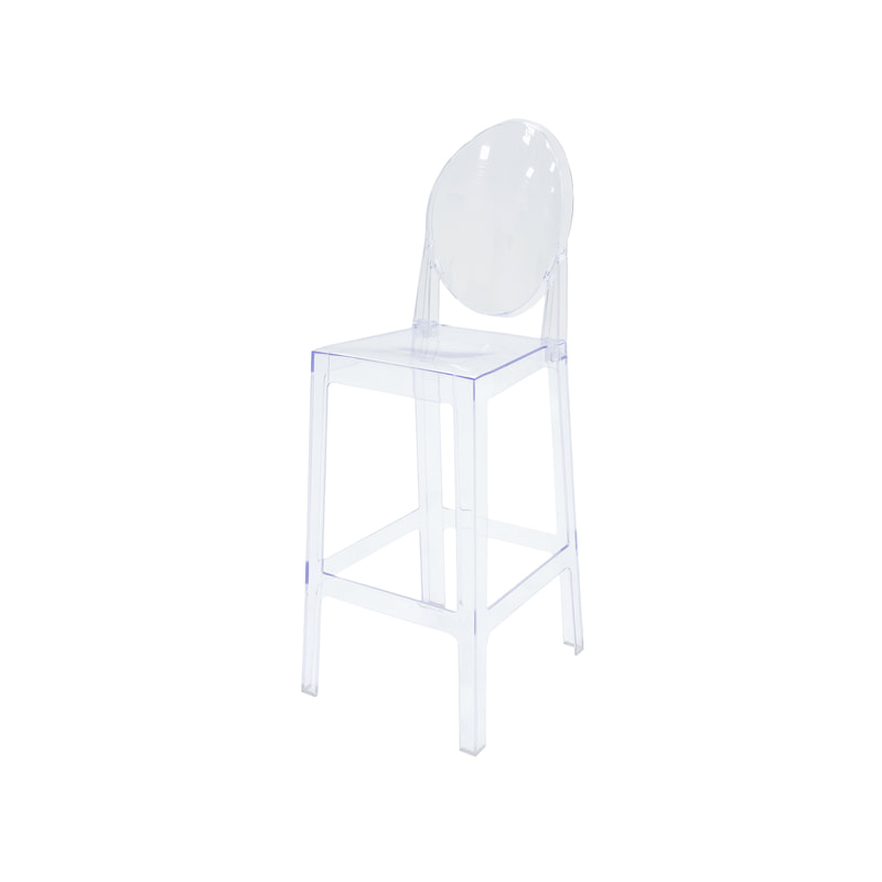 F-BS106-CL Ghost barstool in clear acrylic