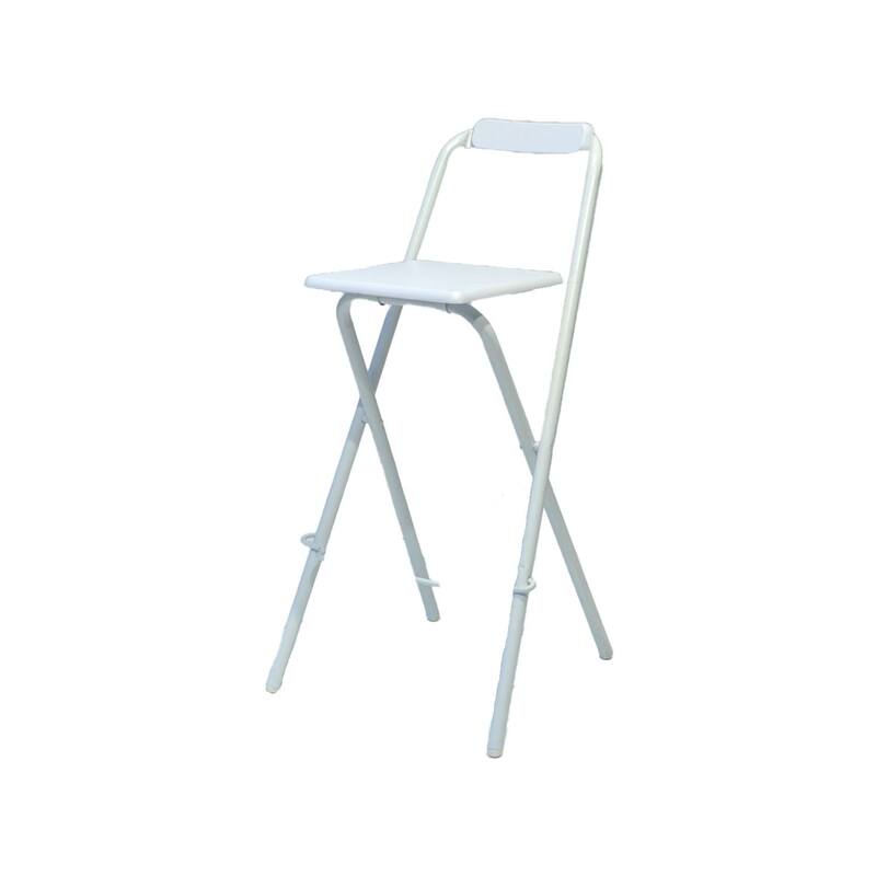 F-BS113-WH Pli barstool with white plastic seat and white metal frame 
