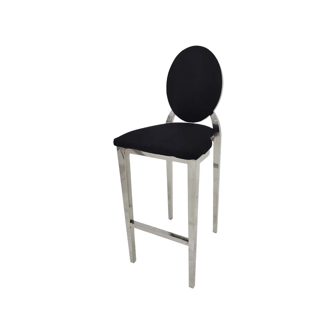 Silver Dior Barstool - Black F-BS132-BL