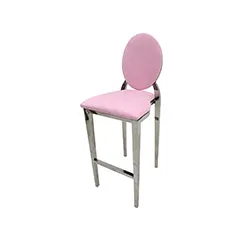 Silver Dior Barstool - Light Pink F-BS132-LP