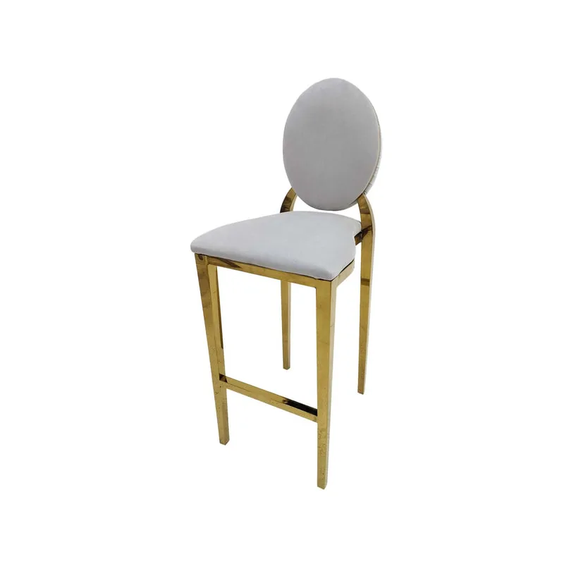 F-BS133-SI Gold Dior barstool in silver fabric