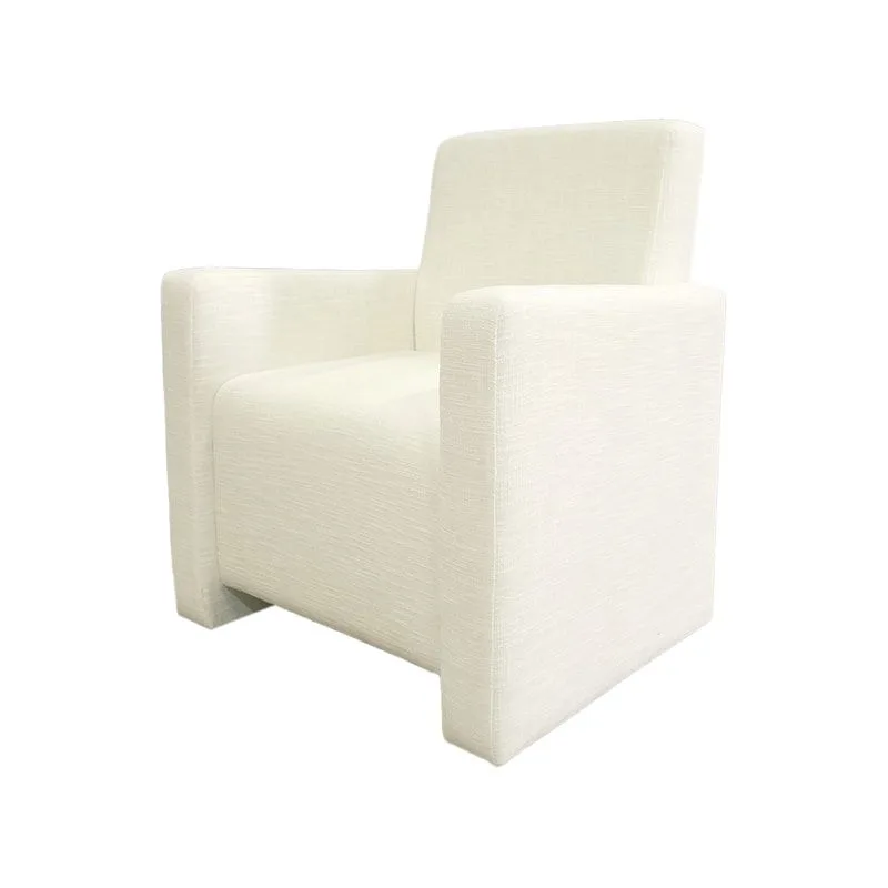 F-CC107-WH Helsinki club chair in white cotton fabric