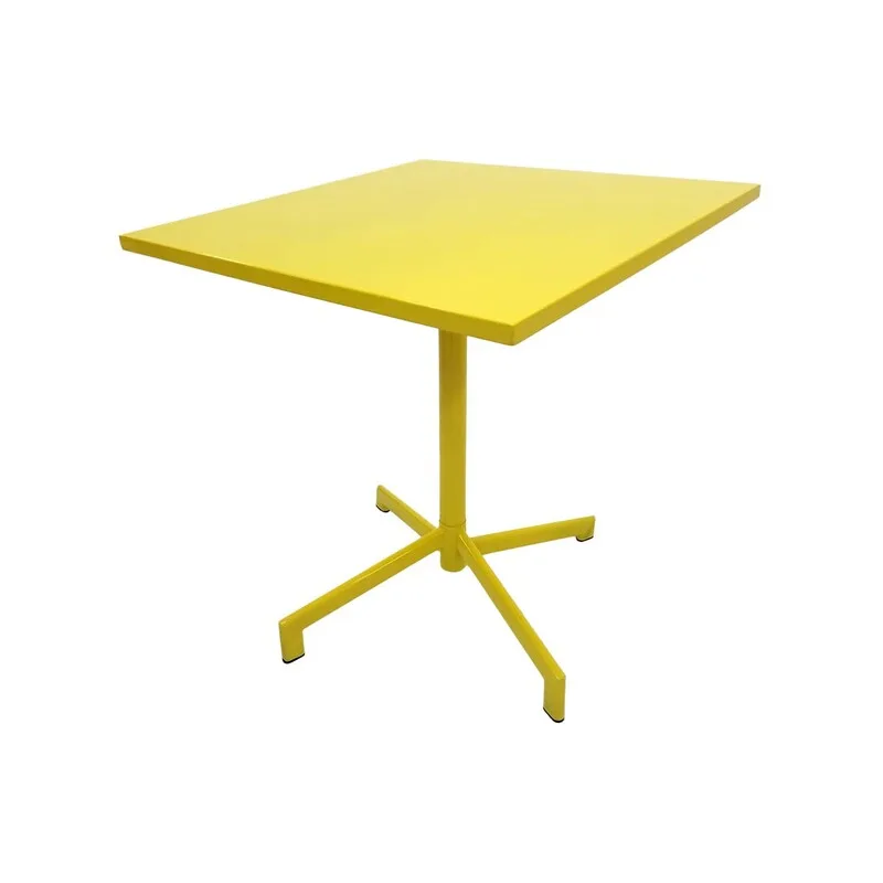 F-CF147-YL Austin cafe table in yellow powder coated finish with folding top