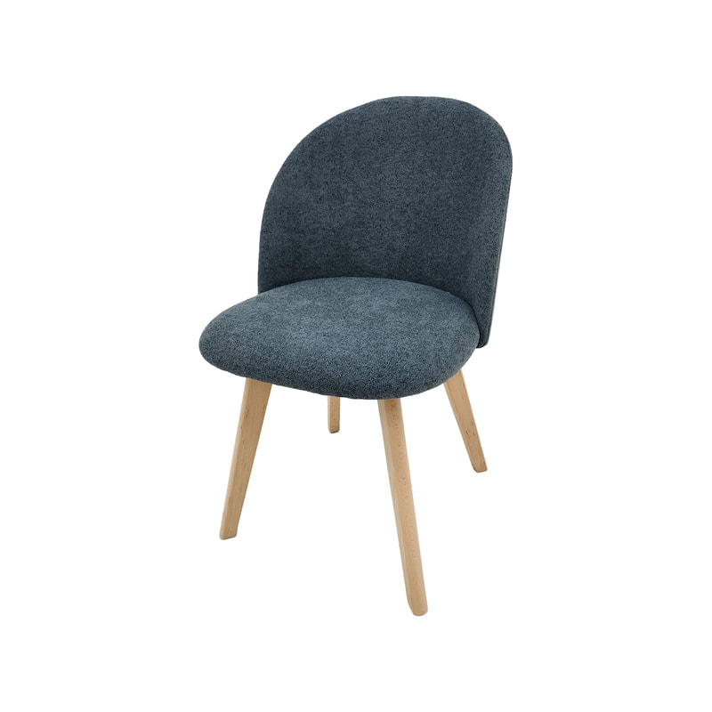 F-CH101-DG Franklin chair in dark grey fabric with wooden legs