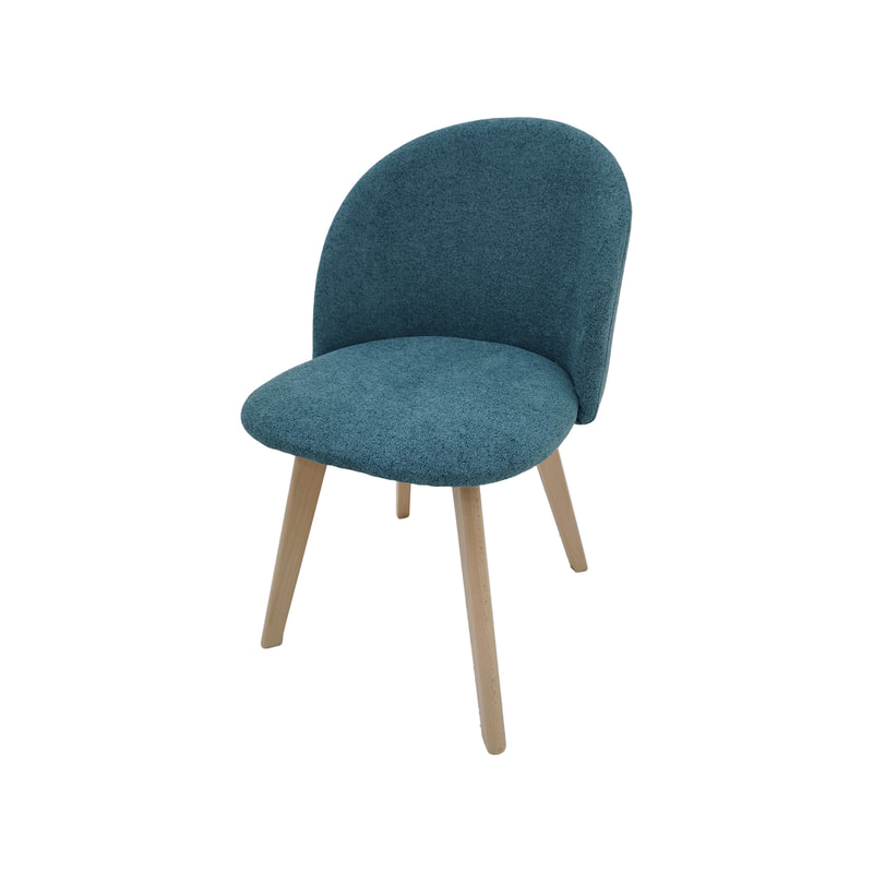 F-CH101-TL Franklin chair in teal fabric with wooden legs