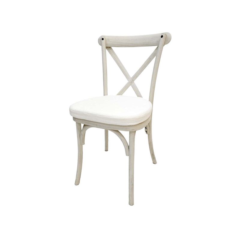 F-CH102-WH Carissa cross-back chair in white