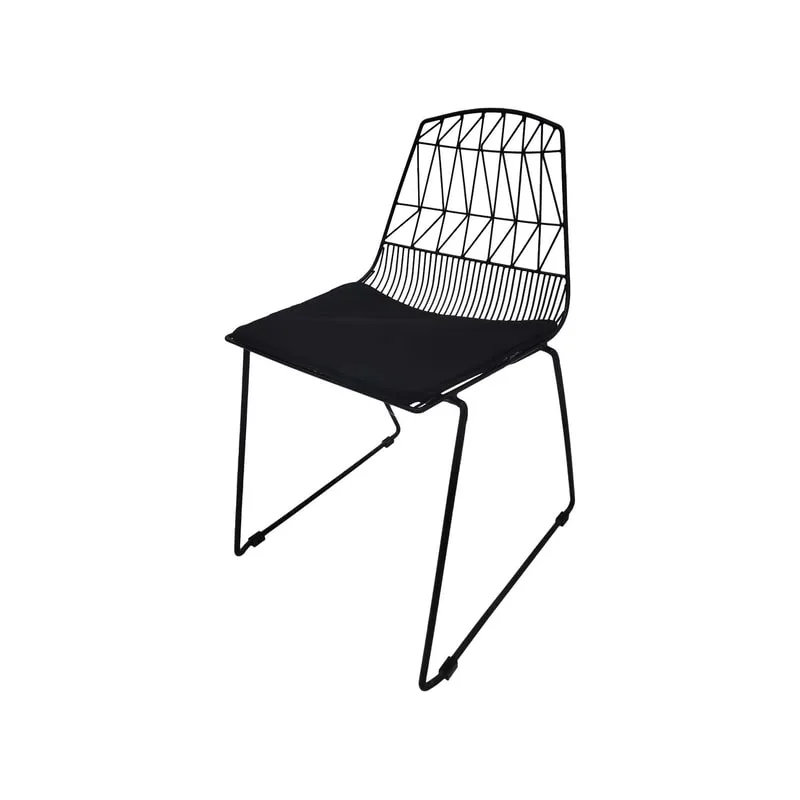 F-CH129-BL Arrow chair with black metal frame