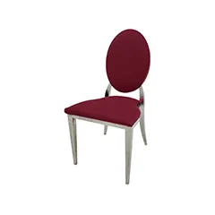 Silver Dior Chair - Dark Red F-CH132-DR