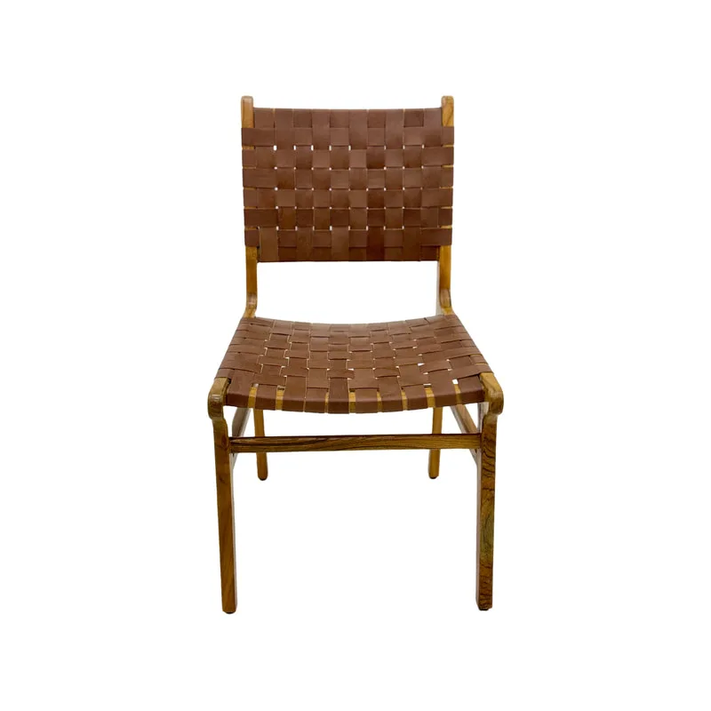 F-CH138-NT Baxter chair in natural tan leather with wooden frame