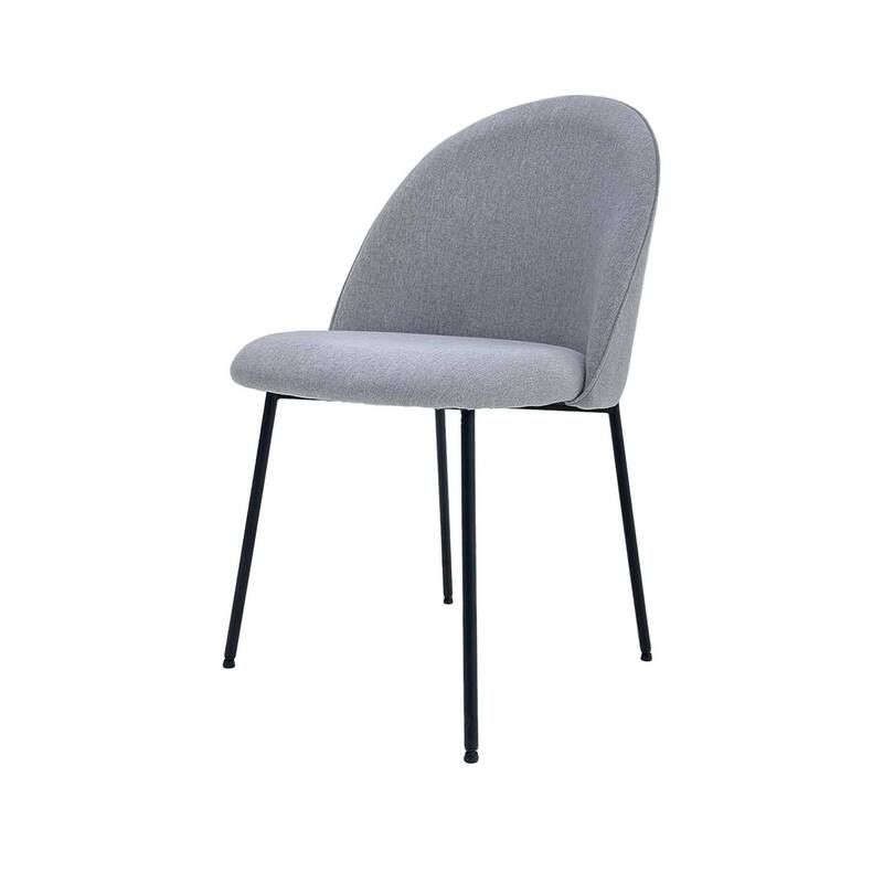 F-CH143-GY Marin chair in grey fabric with black metal legs