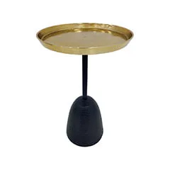Adaline Side Table - Black + Gold F-CS177-BG