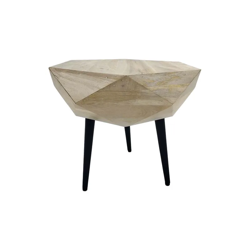 F-CS196-NW Anton side table with natural wooden top and black legs