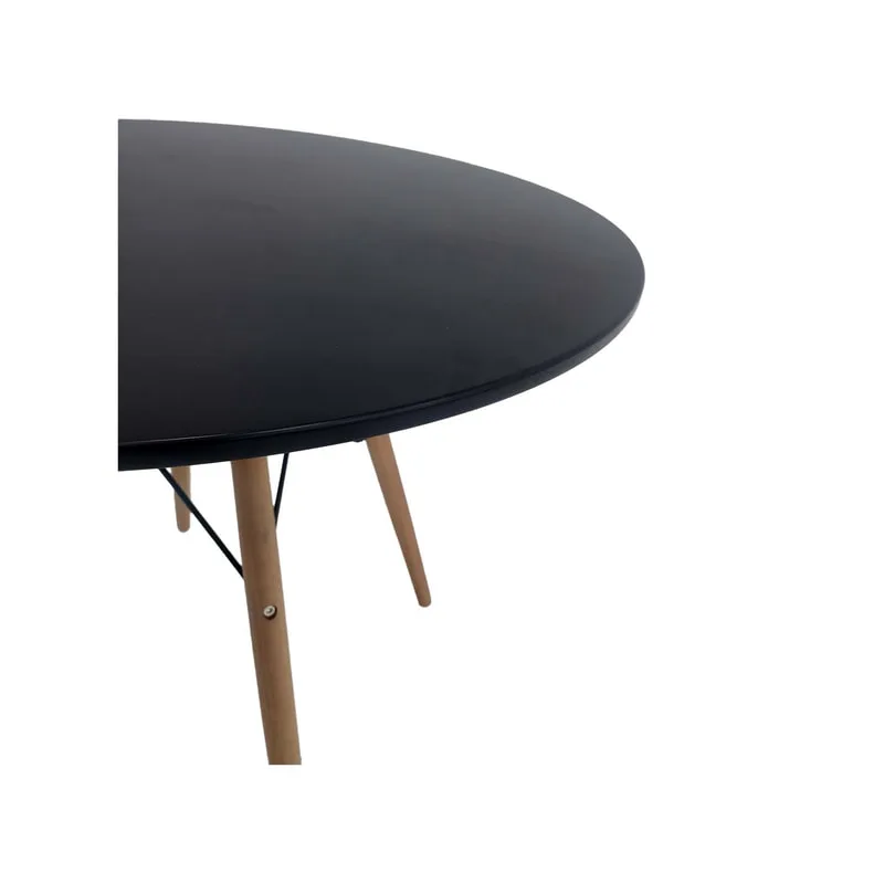 F-CT130-BL Eames coffee table in black with wooden legs