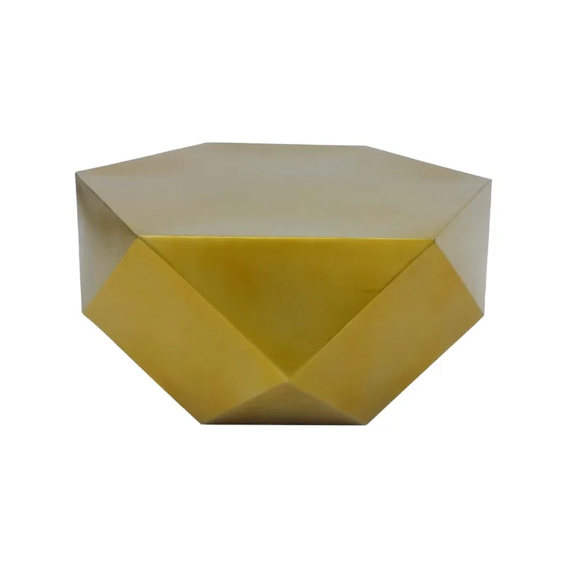 F-CT173-CG Maison geometric metal coffee table in champagne gold