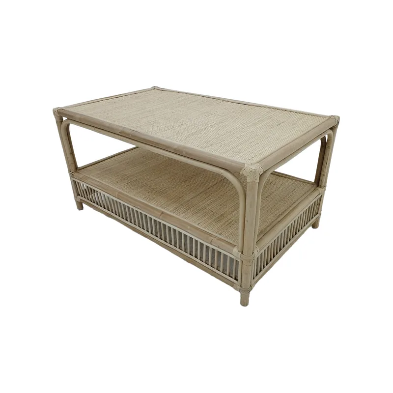 F-CT205-NT Java rectangular coffee table in natural cane frame