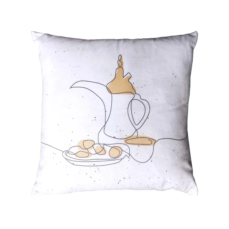 F-CW173-OW for 40cm x 40cm Maha cushion in off white with printed image on top