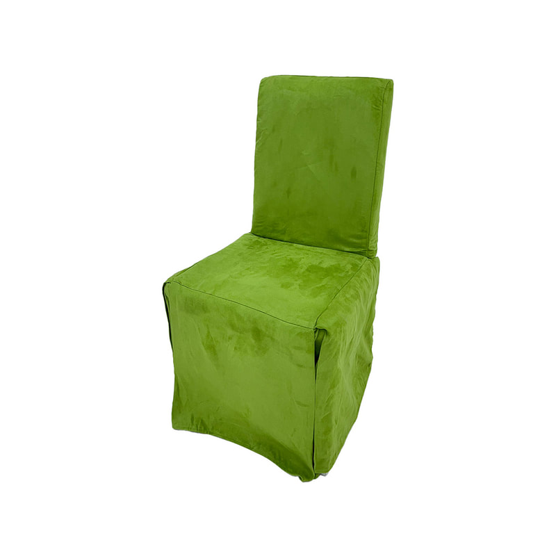 F-CX152-GR Chair cover in lime green suede