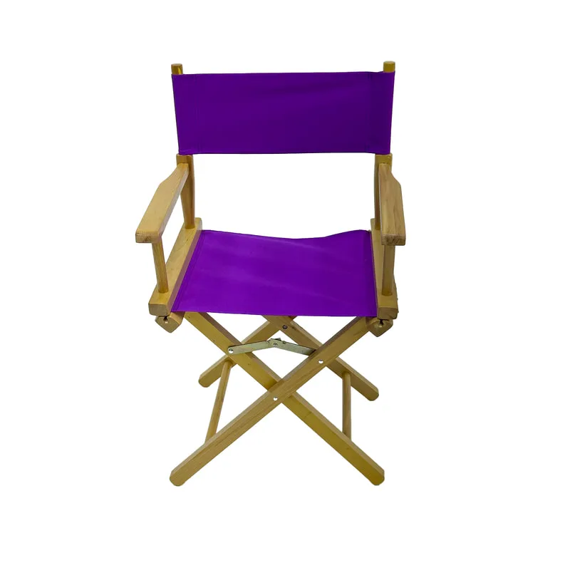 F-DR101-PR Kubrick director's chair in purple fabric with natural wooden frame 