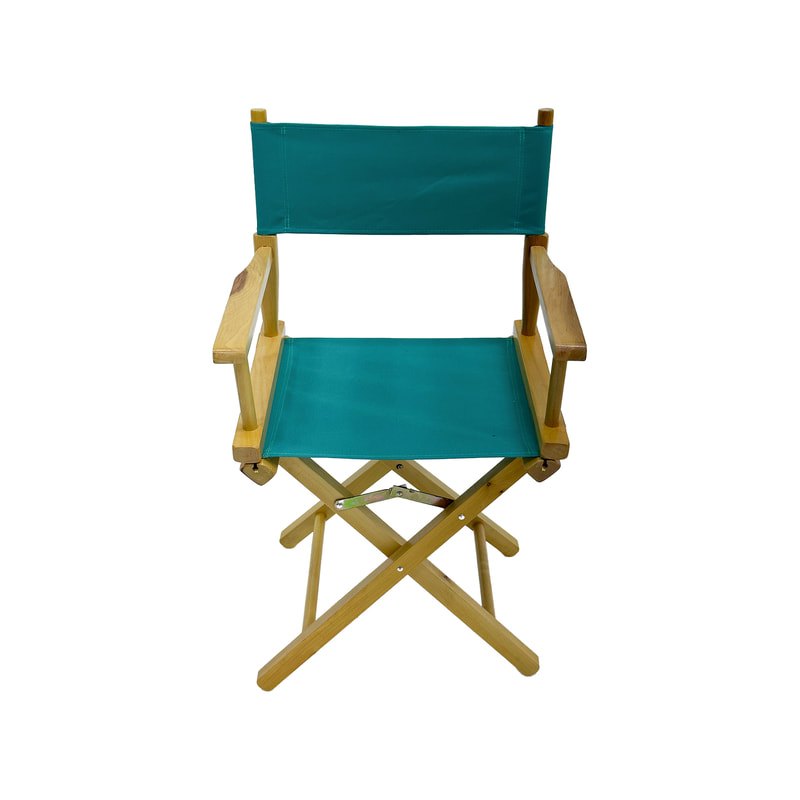 F-DR101-TL Kubrick director's chair in teal fabric with natural wooden frame 