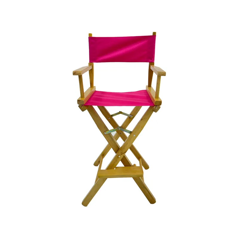 F-DR102-HP Kubrick director's high chair in hot pink fabric with natural wooden frame 