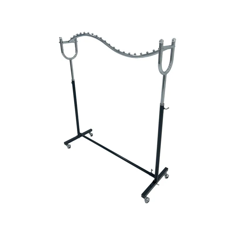 F-HR112-BS Type 2 Hanging rail in black and silver with wheels and adjustable height frame