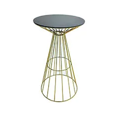 Turin High Table - Black + Gold F-HT118-BG