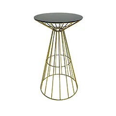 Turin High Table - Black + Gold F-HT118-BG