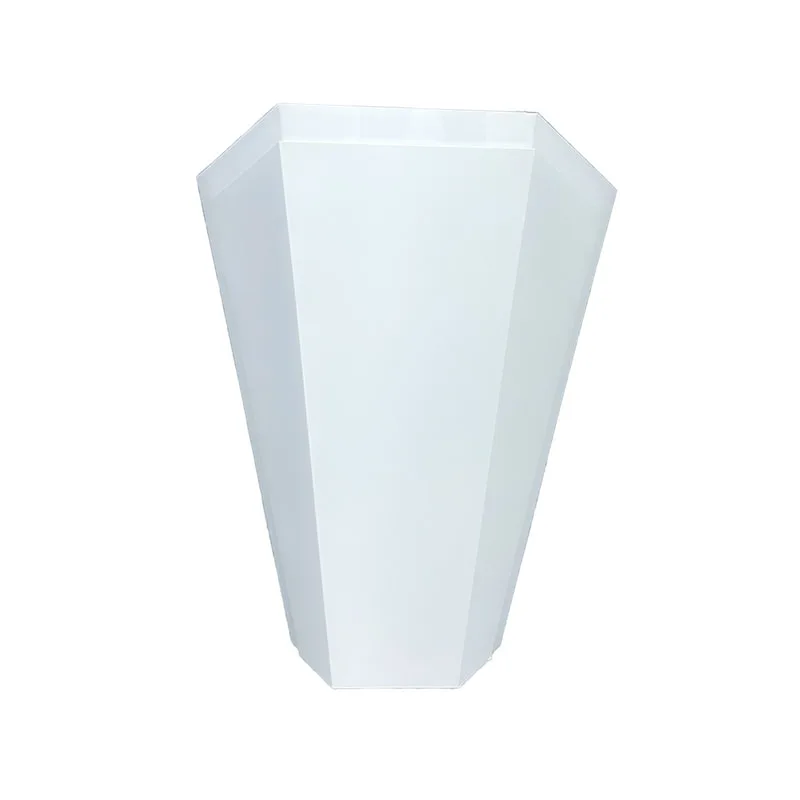 F-LE104-WH Type 4 lectern polygon in white paint finish with an acrylic top