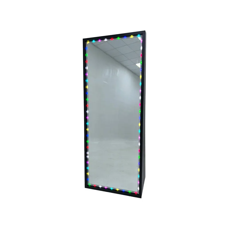 F-MI102-BL Kayami full height mirror in black with LED strip