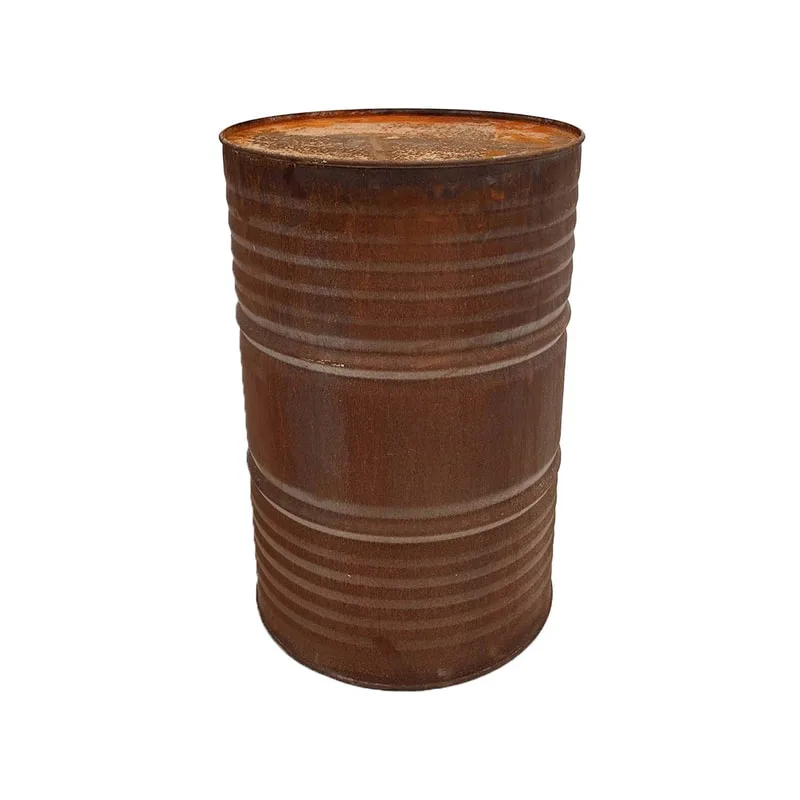 F-OL102-DS Oil drum in distressed / rusted metal finish