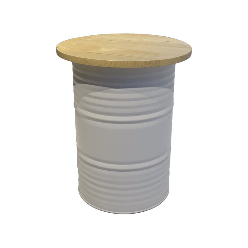 F-OL505-WH Arki high table in white with a light wooden top