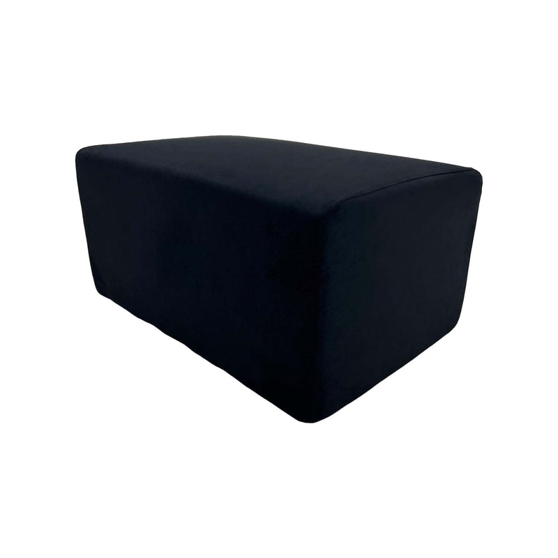 F-OT101-BL Endless Lounge Ottoman Type A in black suede