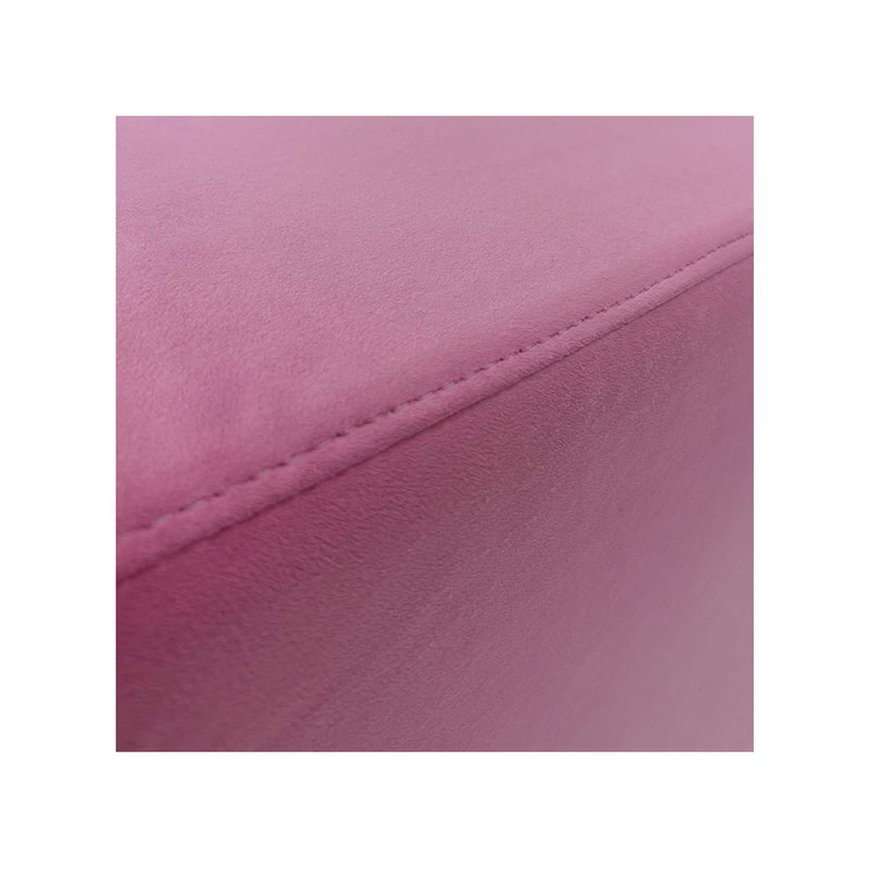 F-OT101-PI Endless Lounge Ottoman Type A in mid pink velvet