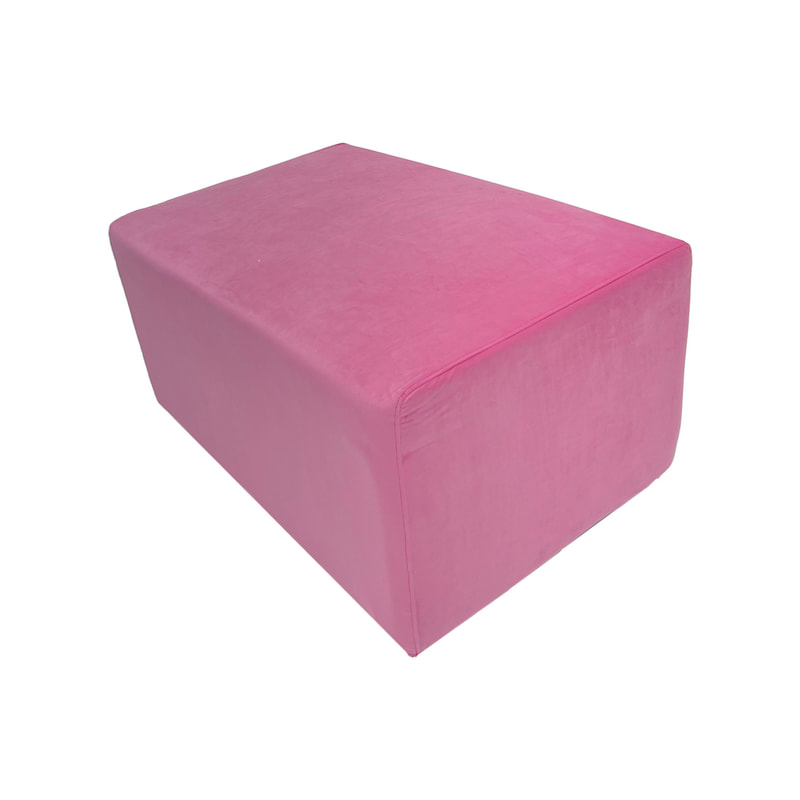 F-OT101-PI Endless Lounge Ottoman Type A in mid pink velvet