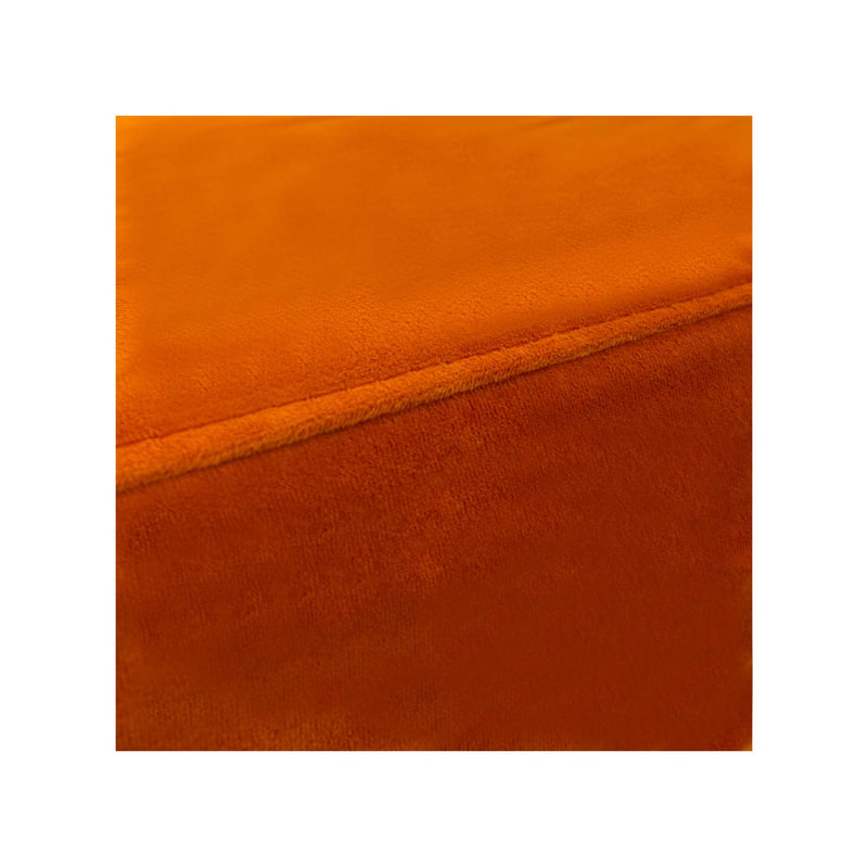 F-OT101-PO Endless Lounge Ottoman Type A in pumpkin orange velvet